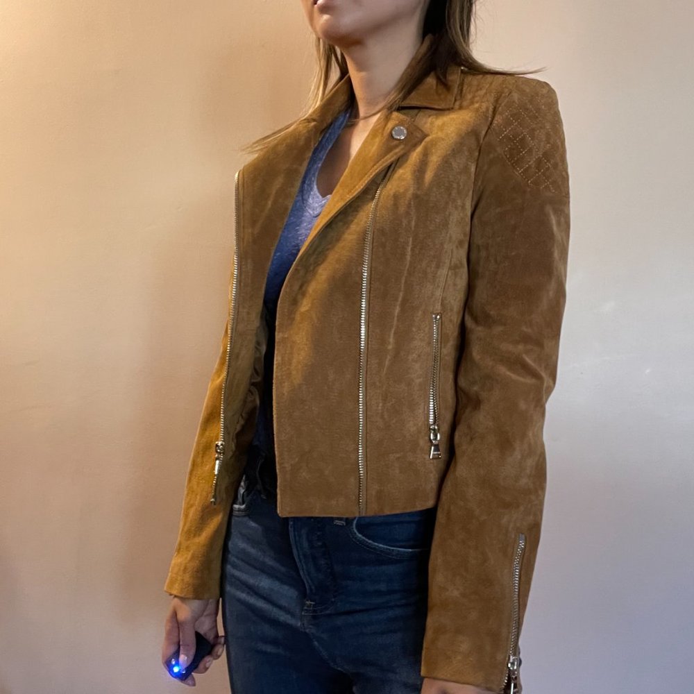 Express Suede Motorcycle Jacket - image 8